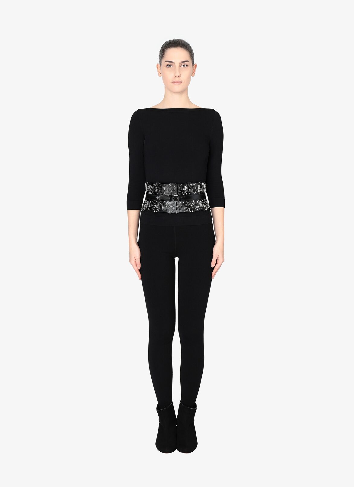 CORSET CUIR LUX BLACK ALAÏA ブラック  CORSET CUIR LUX BLACK